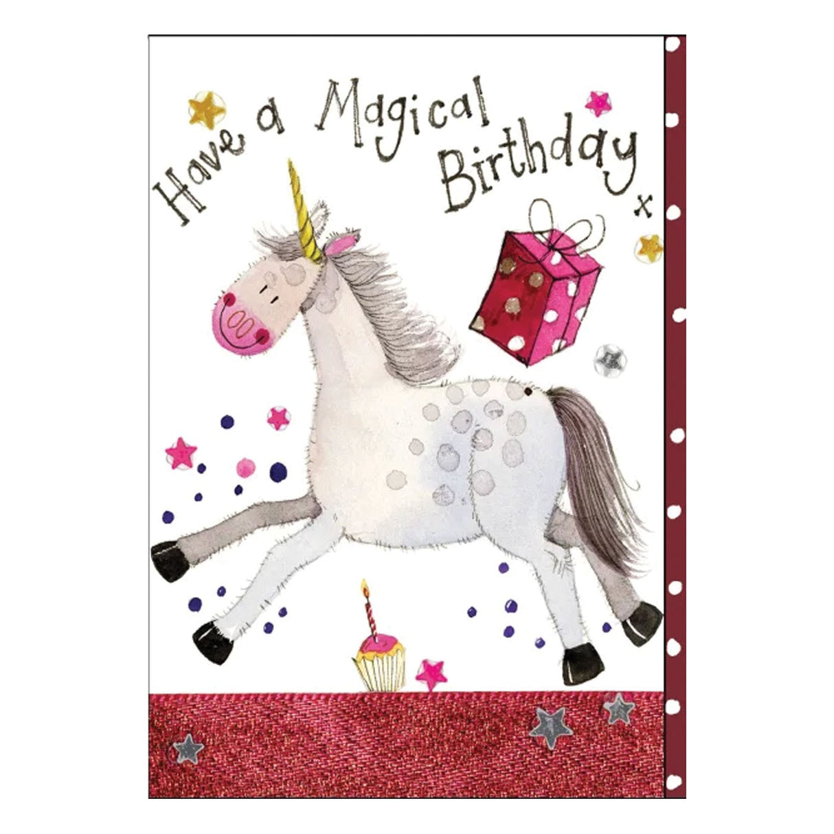 Carte d'anniversaire licorne anniversaire Alex Clark