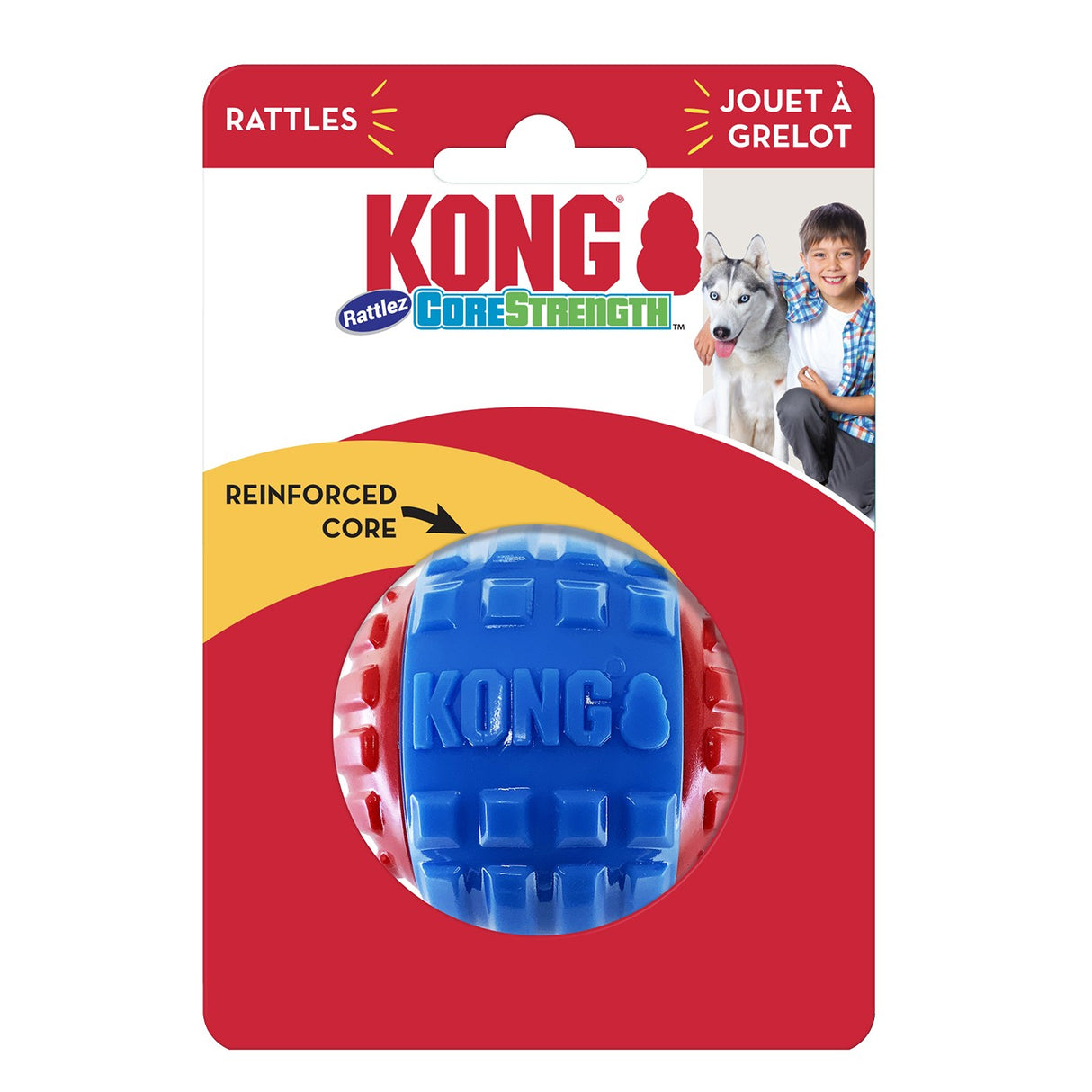 Jouet pour chien Kong Core Strength Rattlez Ball