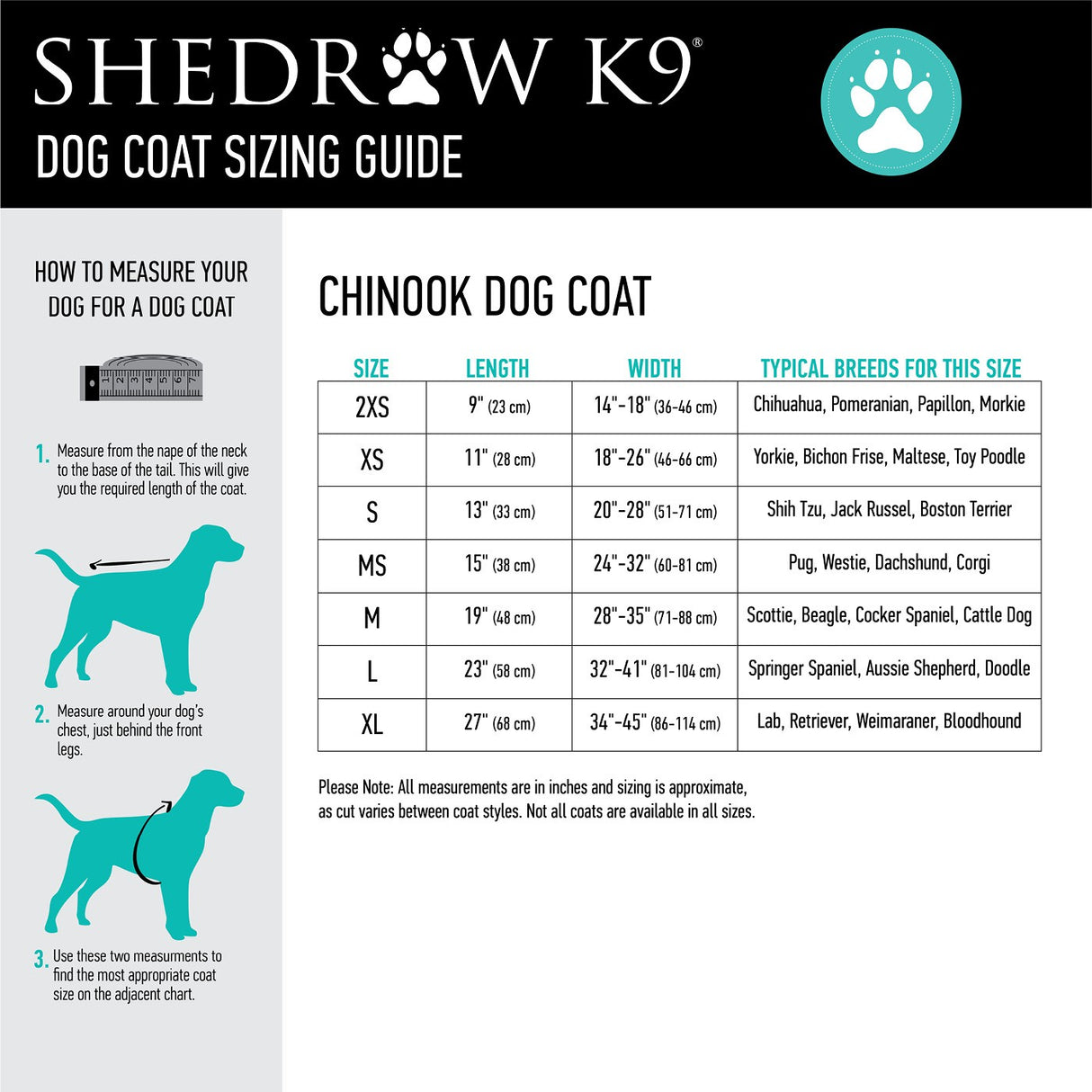 Shedrow K9 Chinook Dog Coat