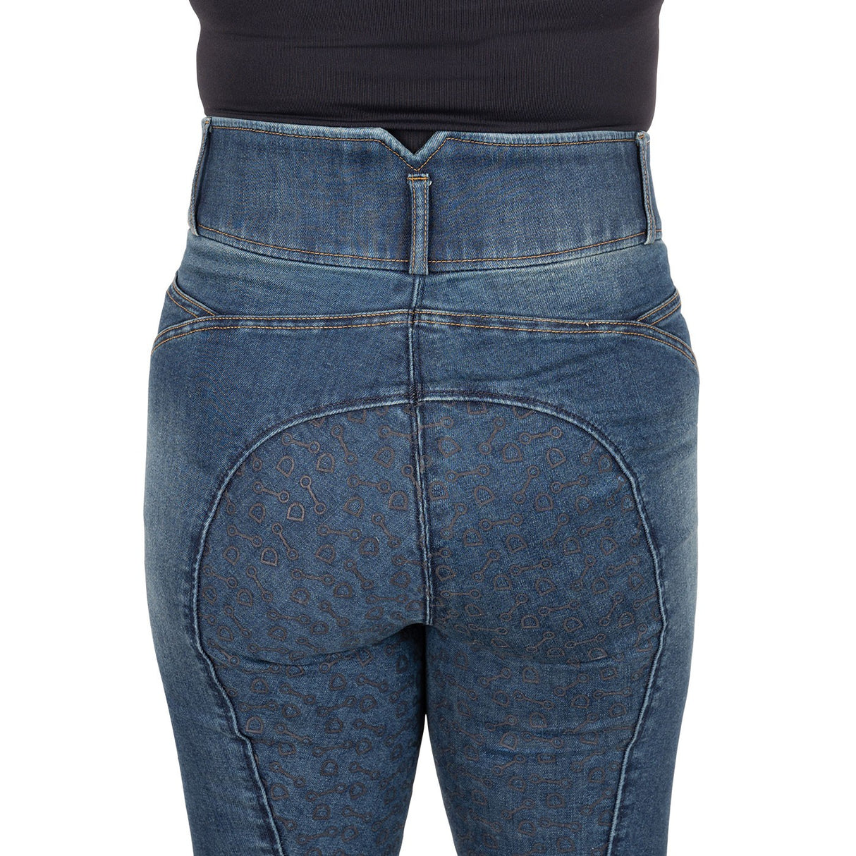 Pantalon d'équitation à fond intégral Elation Red Label Dinah Denim