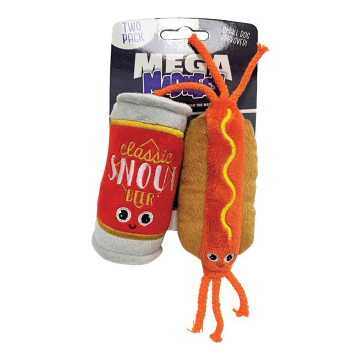 Jouets pour petits chiens Mega Madness Beer &amp; Hotdog - Paquet de 2