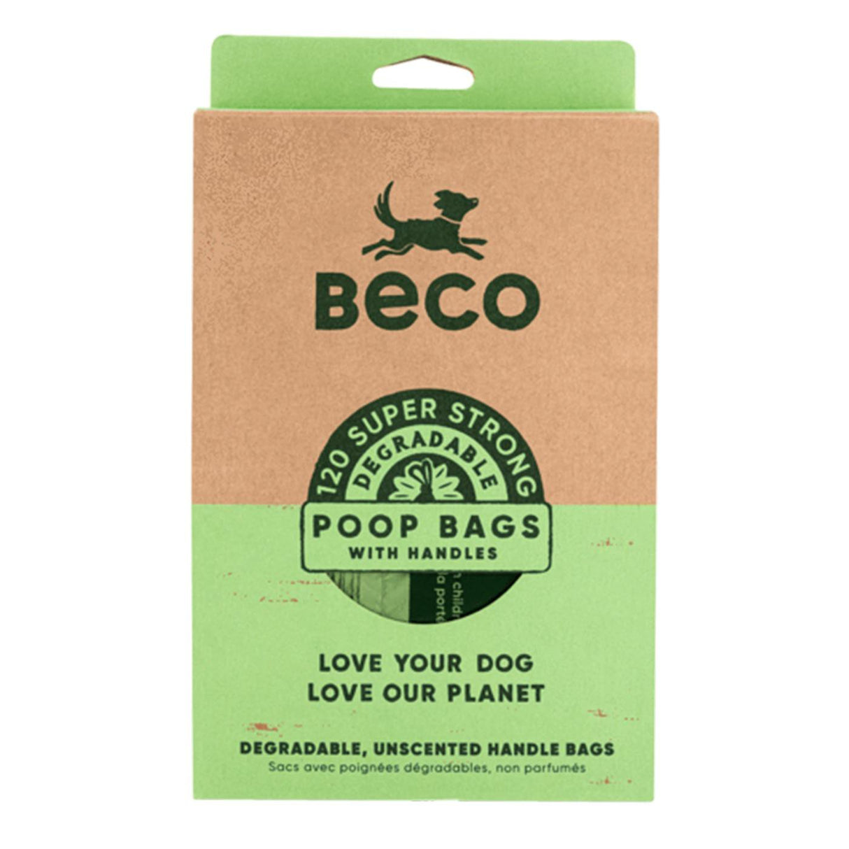 Beco Unscented Poop Bags W- Handle - Pack of 120
