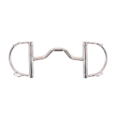 Metalab Copper Inlay Ported Dee Ring Snaffle Bit W- Hooks