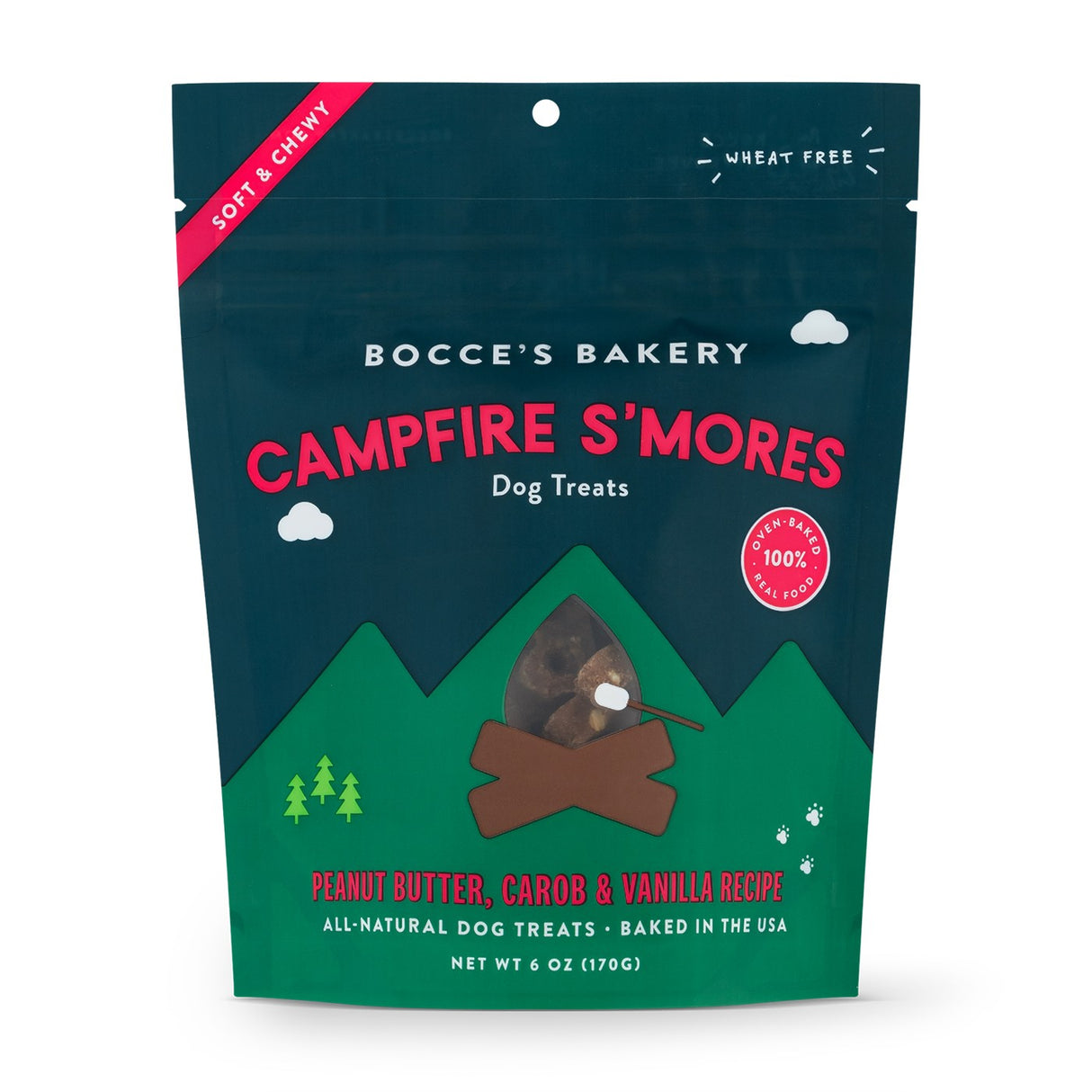Bocce's Bakery Campfire Smores Soft & Chewy Dog Treat 6 Oz