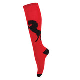 Four White Socks Rearing Horse Silhouette Knee High Socks