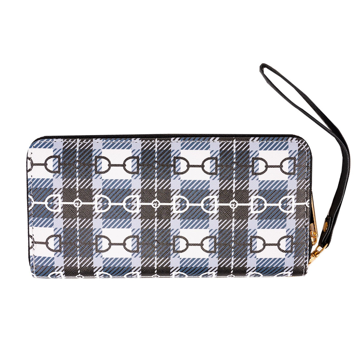 Portefeuille pochette à carreaux noir Lila Snaffle Bit
