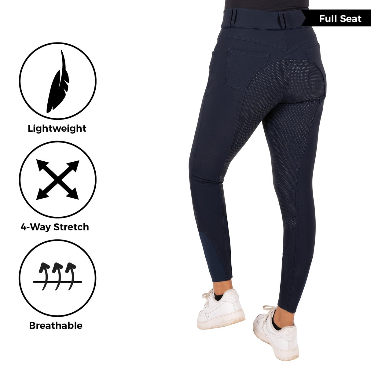 Elation Platinum Hudson Pantalon d'équitation taille haute à fond intégral