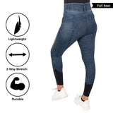 Pantalon d'équitation à fond intégral Elation Red Label Dinah Denim