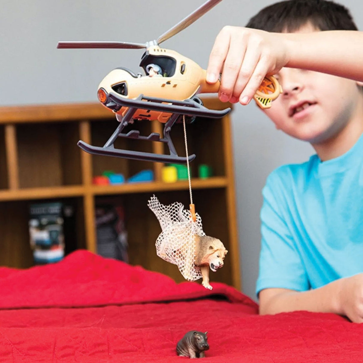 Hélicoptère de sauvetage d'animaux sauvages Schleich