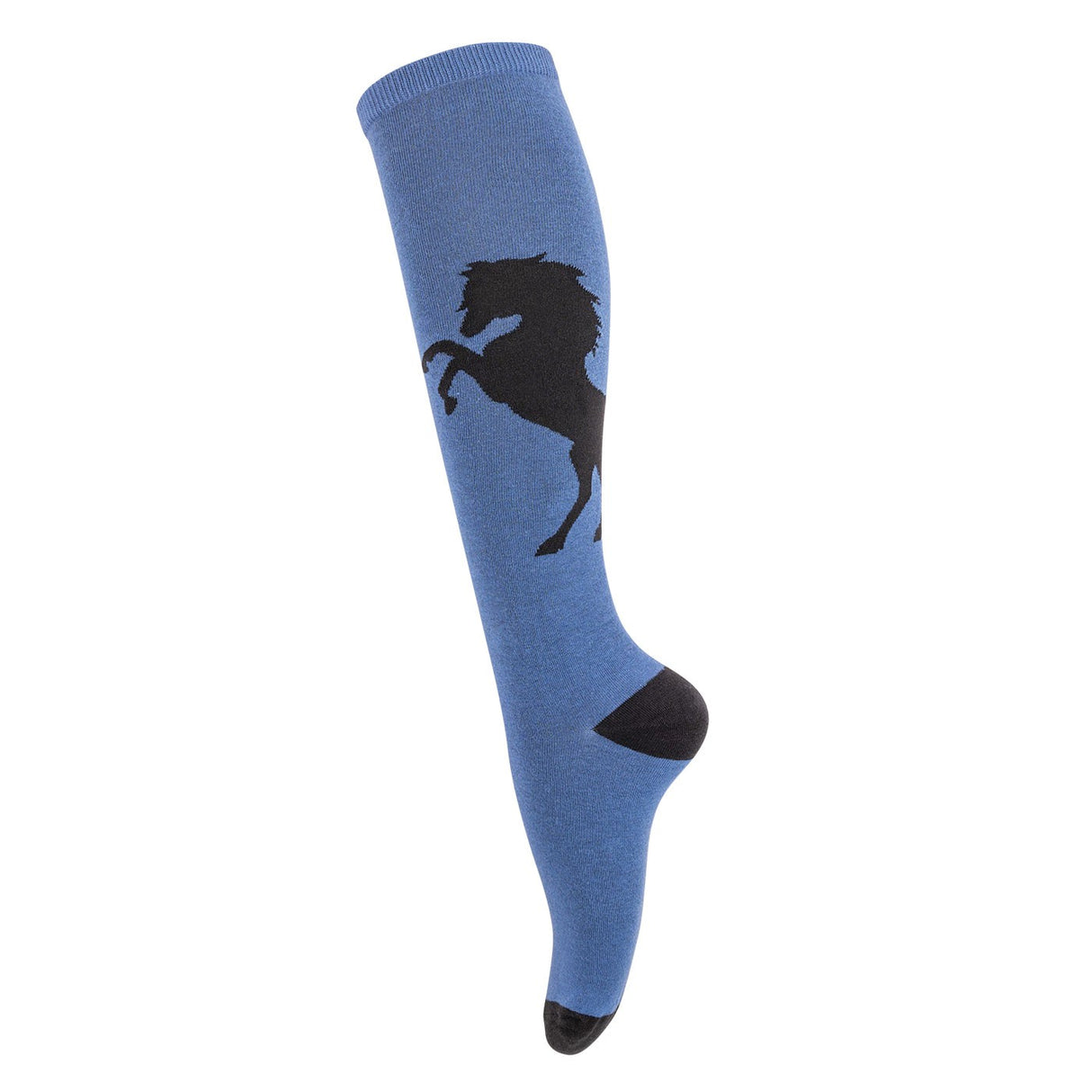 Four White Socks Rearing Horse Silhouette Knee High Socks