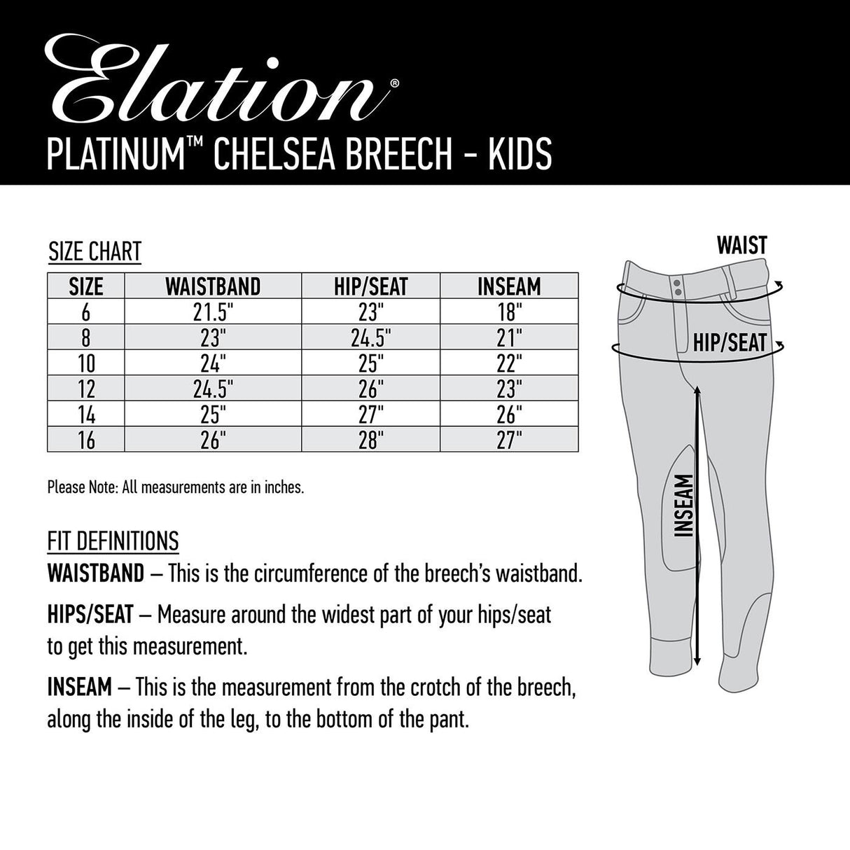 Pantalon d'équitation Elation Platinum Chelsea - Enfants