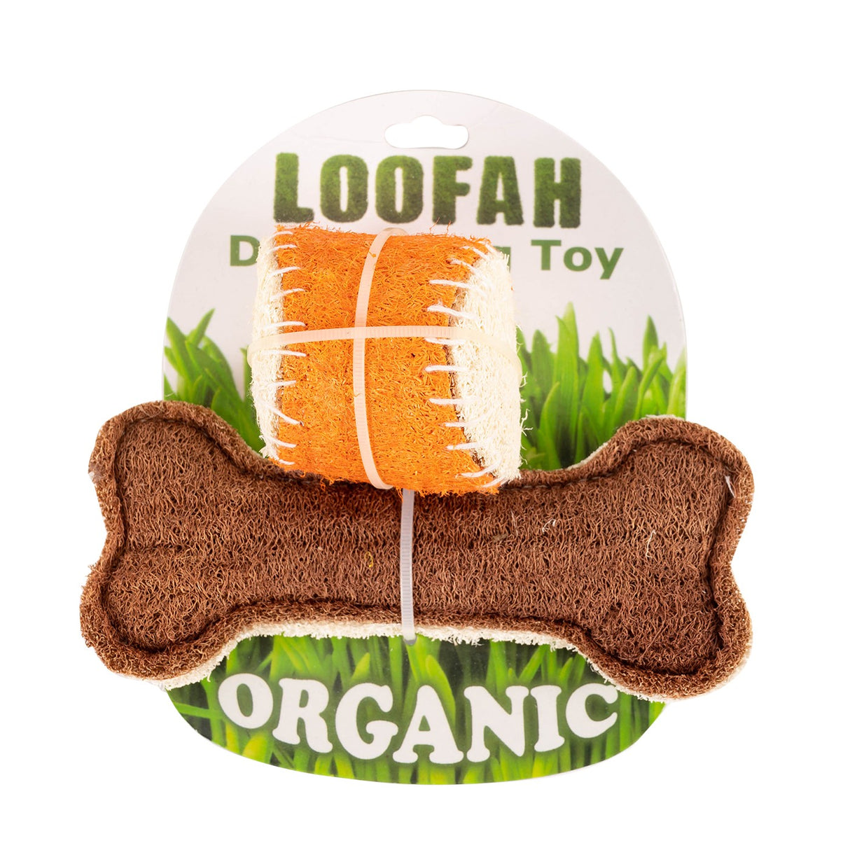 Hip Doggie Bone & Ball Organic Loofah Dental Toy
