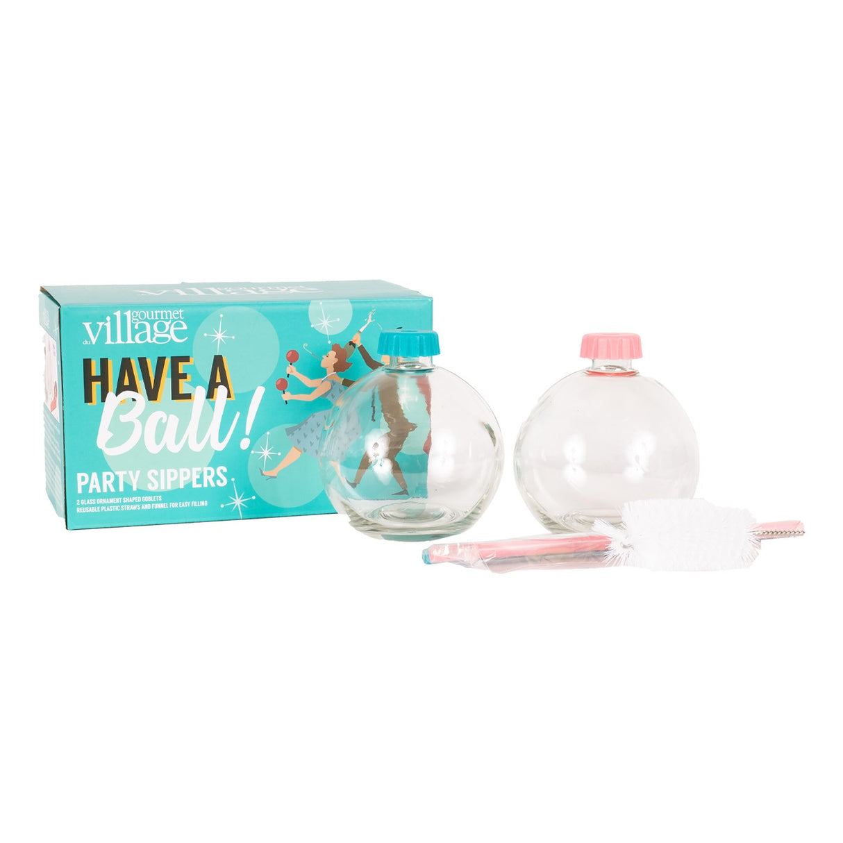 Gourmet Village Have A Ball Glass Sippers Set