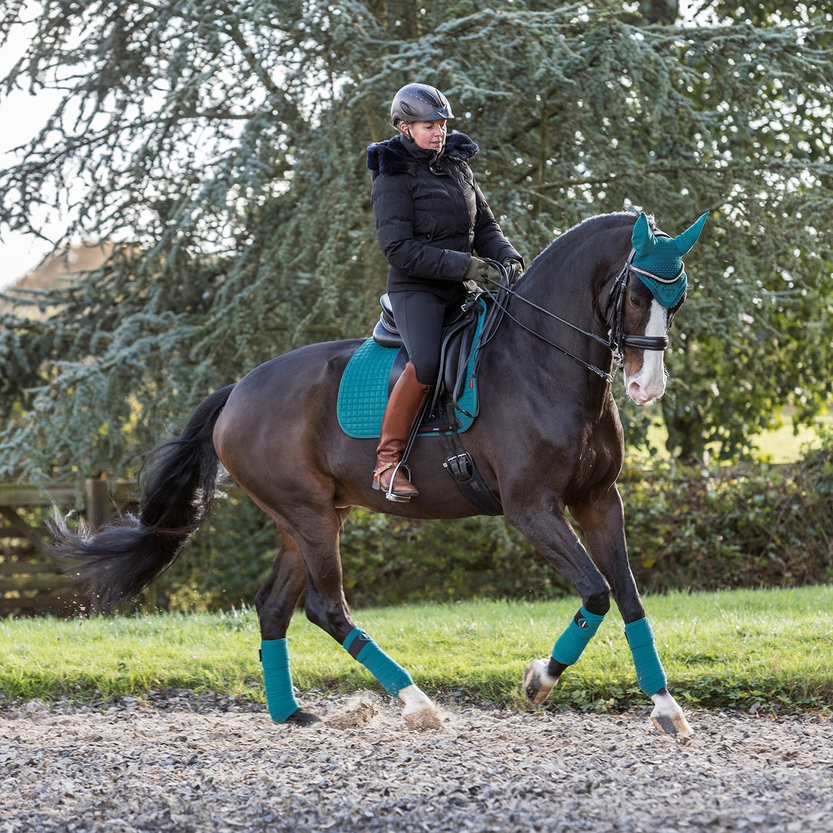Coussin carré de dressage en daim LeMieux