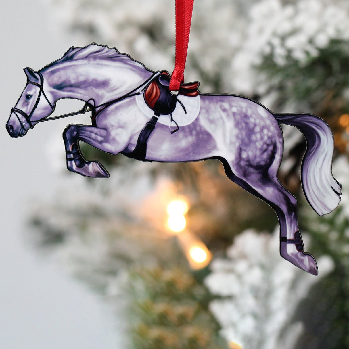 Classy Equine Grey Jumper Ornament