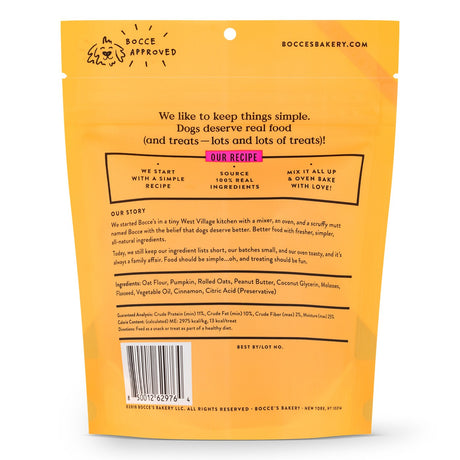 Bocce's Bakery Pumpkin Spice Soft & Chewy Dog Treat 6 Oz