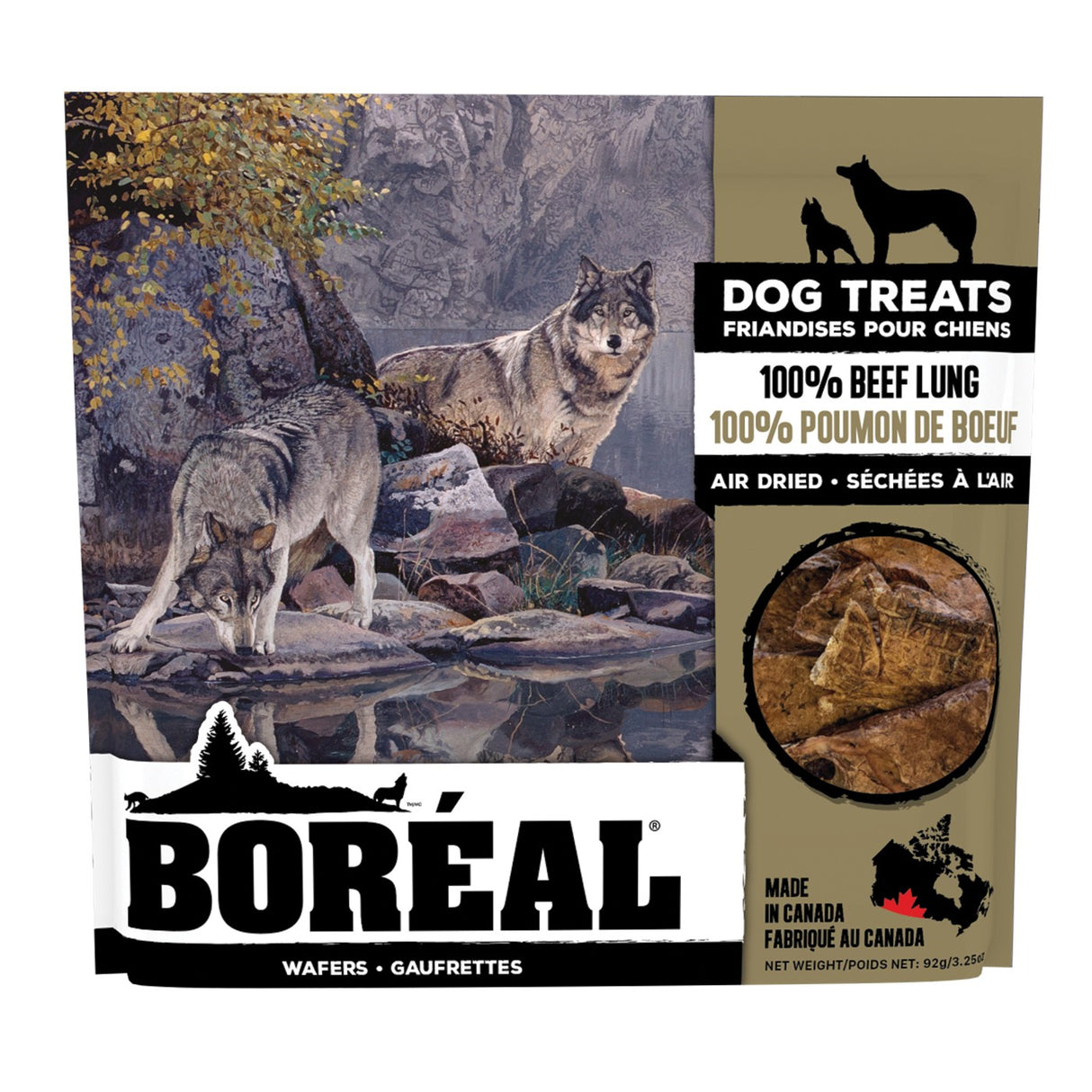 Boreal 100 Percent Beef Lung Wafers Dog Treat 92 g