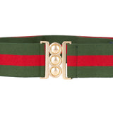 Cinto By Unbelt Hunter Tri-Stripe W- Gold Buckle