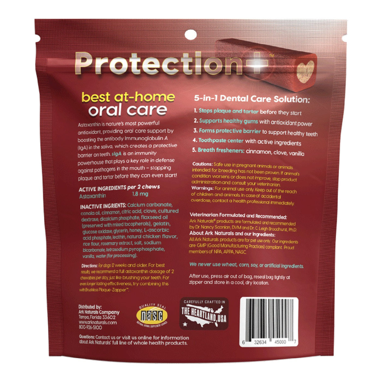 Ark Naturals Dentifrice sans brosse Protection Plus à mâcher pour petit chien 12 oz