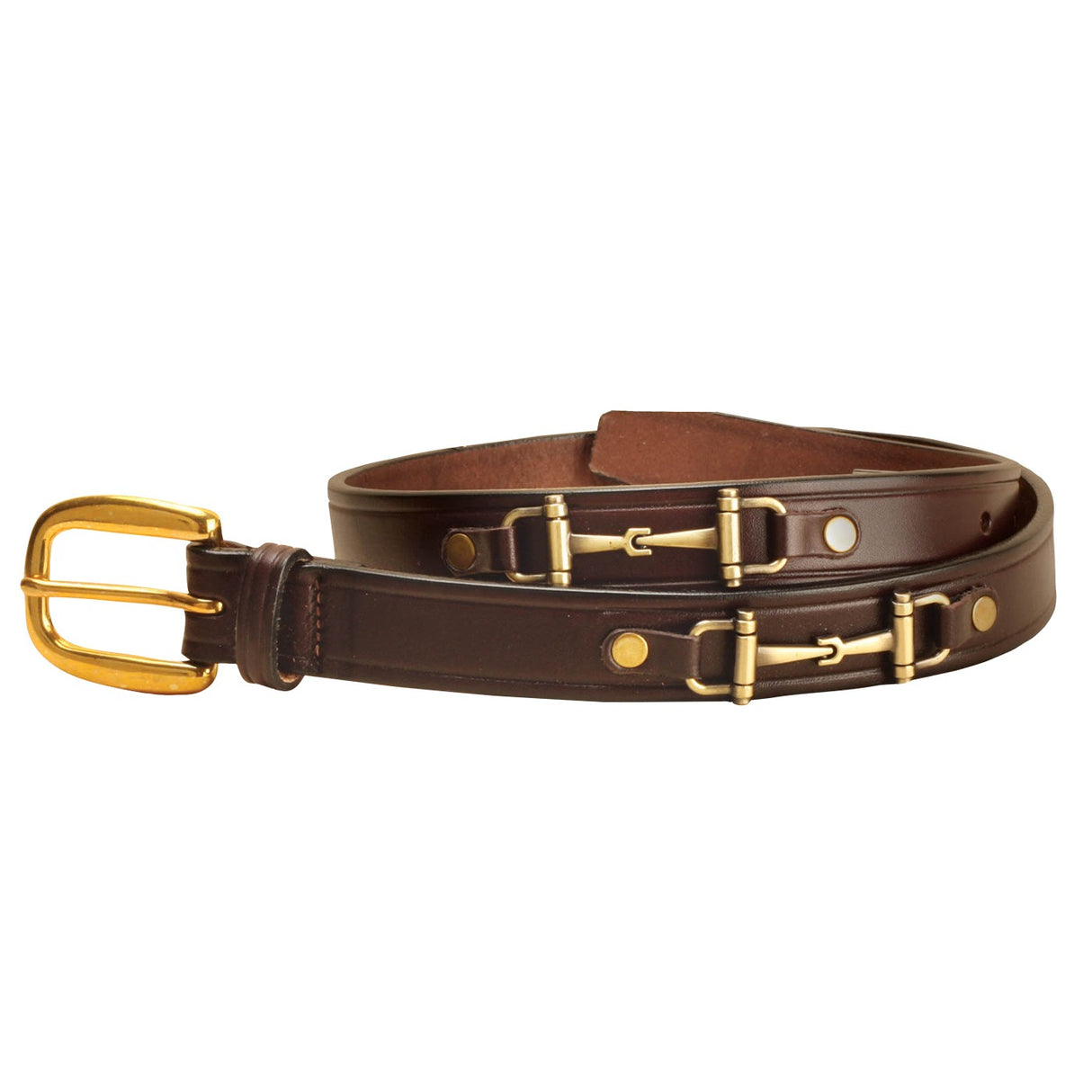 Ceinture à mors de filet en cuir Tory avec mors et boucle en laiton