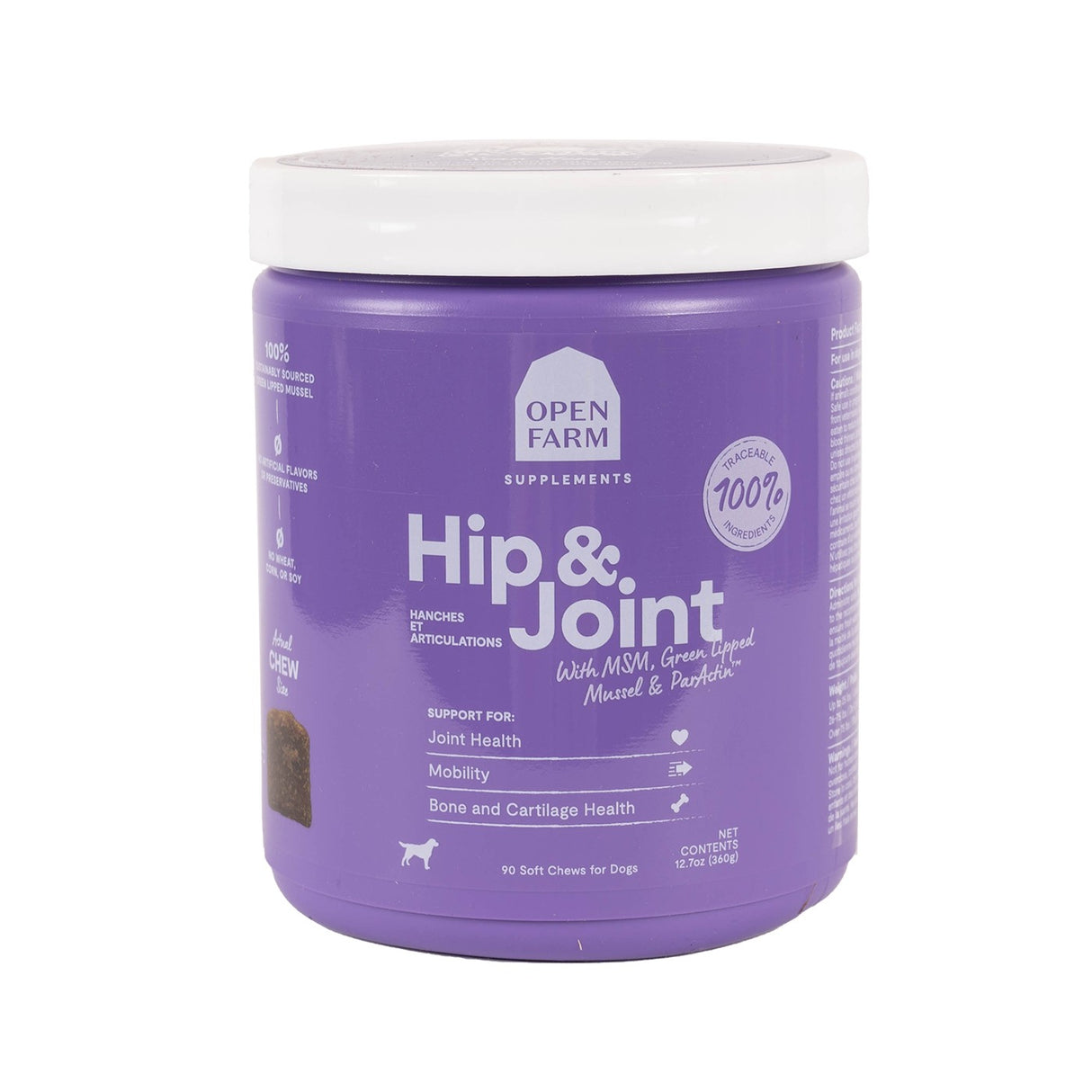 Open Farm Hip &amp; Joint Chews Supplément pour chien 90 pièces