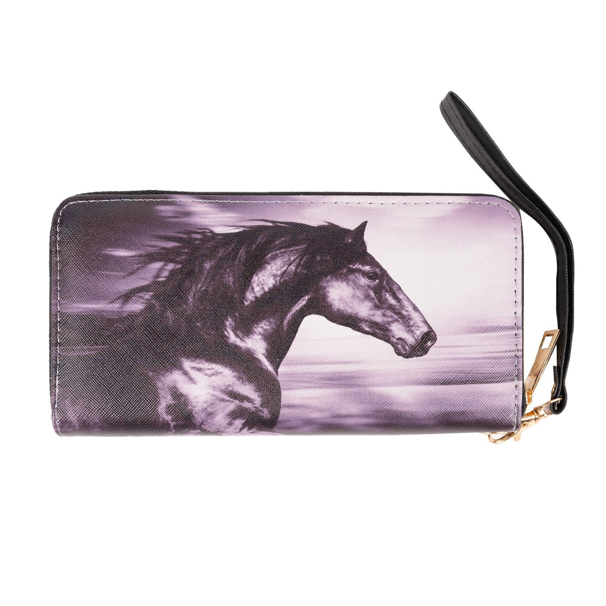 Portefeuille pochette cheval noir Lila