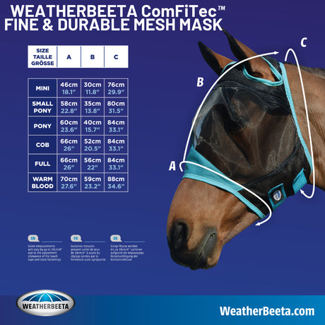 WeatherBeeta Comfitec Fine Mesh Horse Mask W- Ears