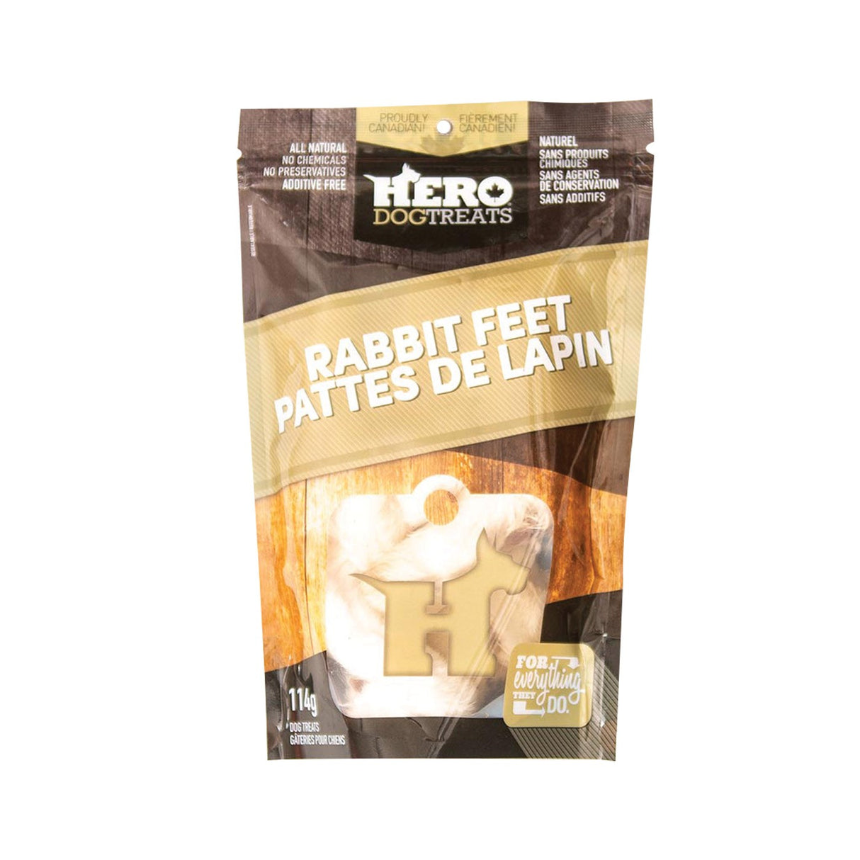 Hero Dog Treats Dehydrated Rabbit Feet 114 g