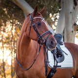 Bridon de dressage FFE Crystal V avec passepoil argenté