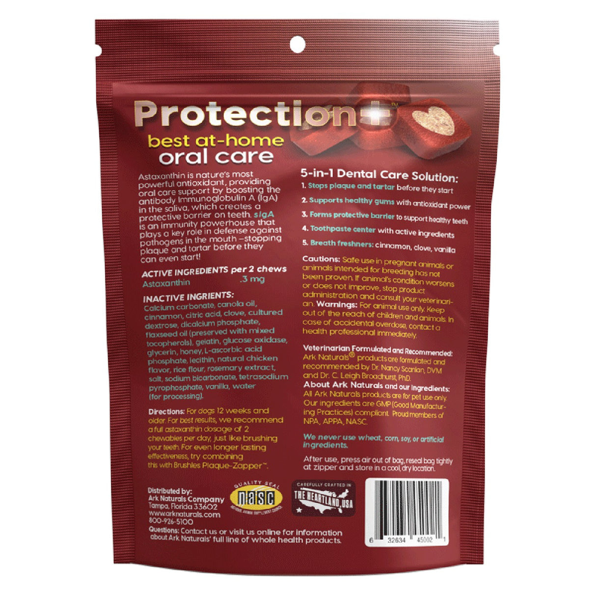 Ark Naturals Dentifrice sans brosse Protection Plus Mini chien à mâcher 4 oz
