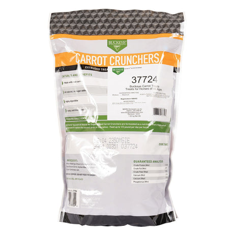 Buckeye Nutrition Croquants de carottes entièrement naturels sans sucre ajouté Friandise pour chevaux 4 lb