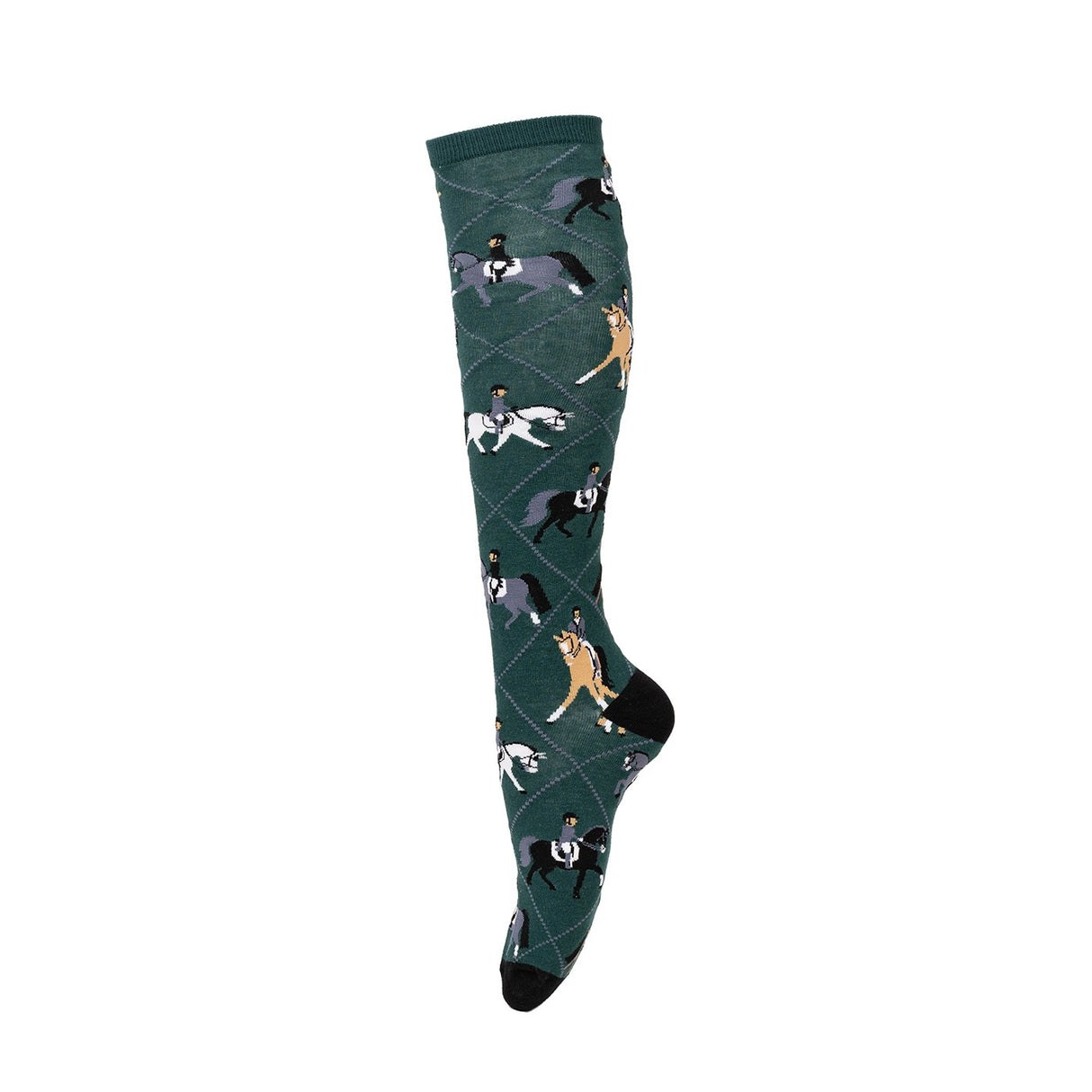 Four White Socks Diamond Dressage Knee High Socks