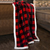 Peak Time Jeté en peluche à carreaux Lumberjack Rouge