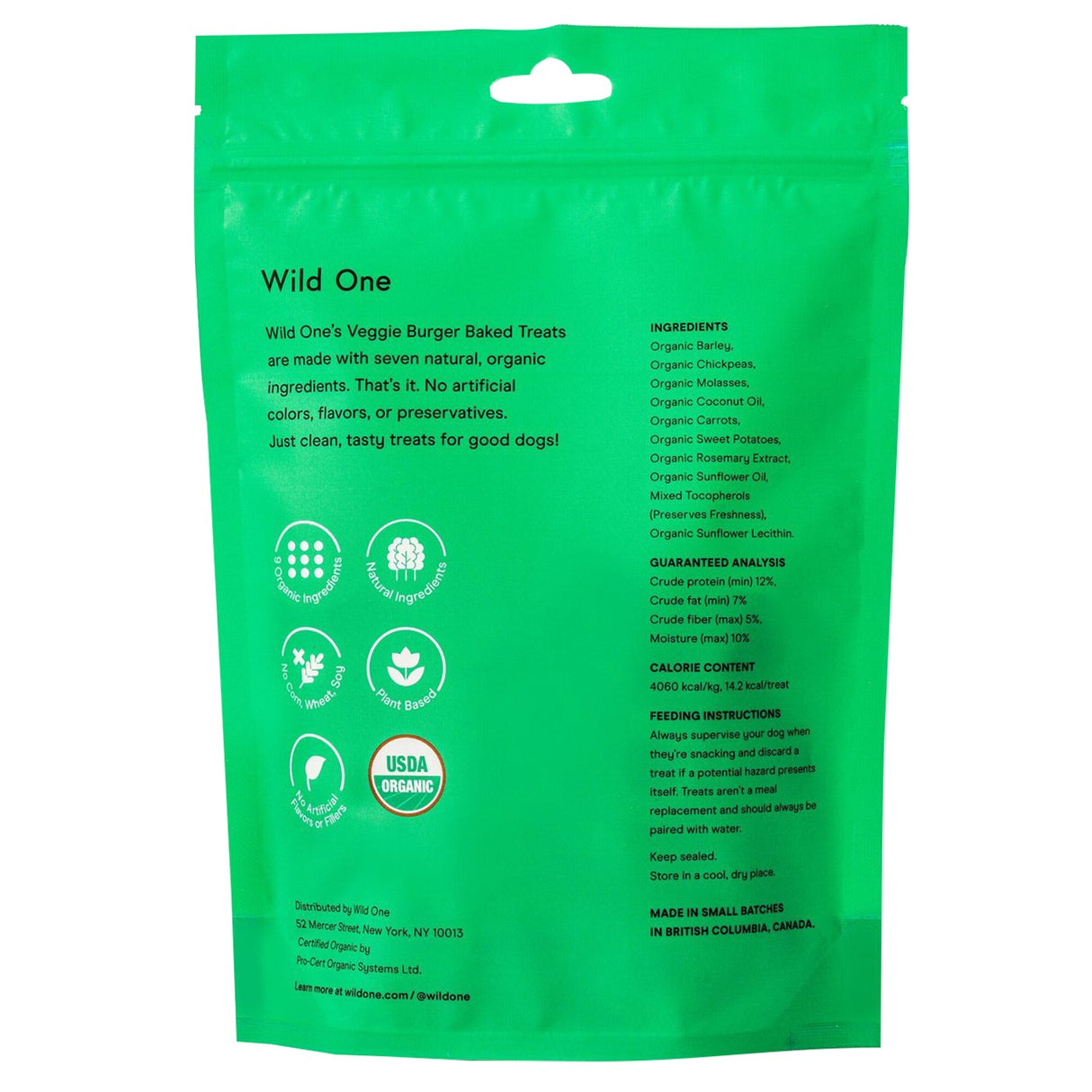Friandise pour chien Wild One Veggie Burger 8 oz