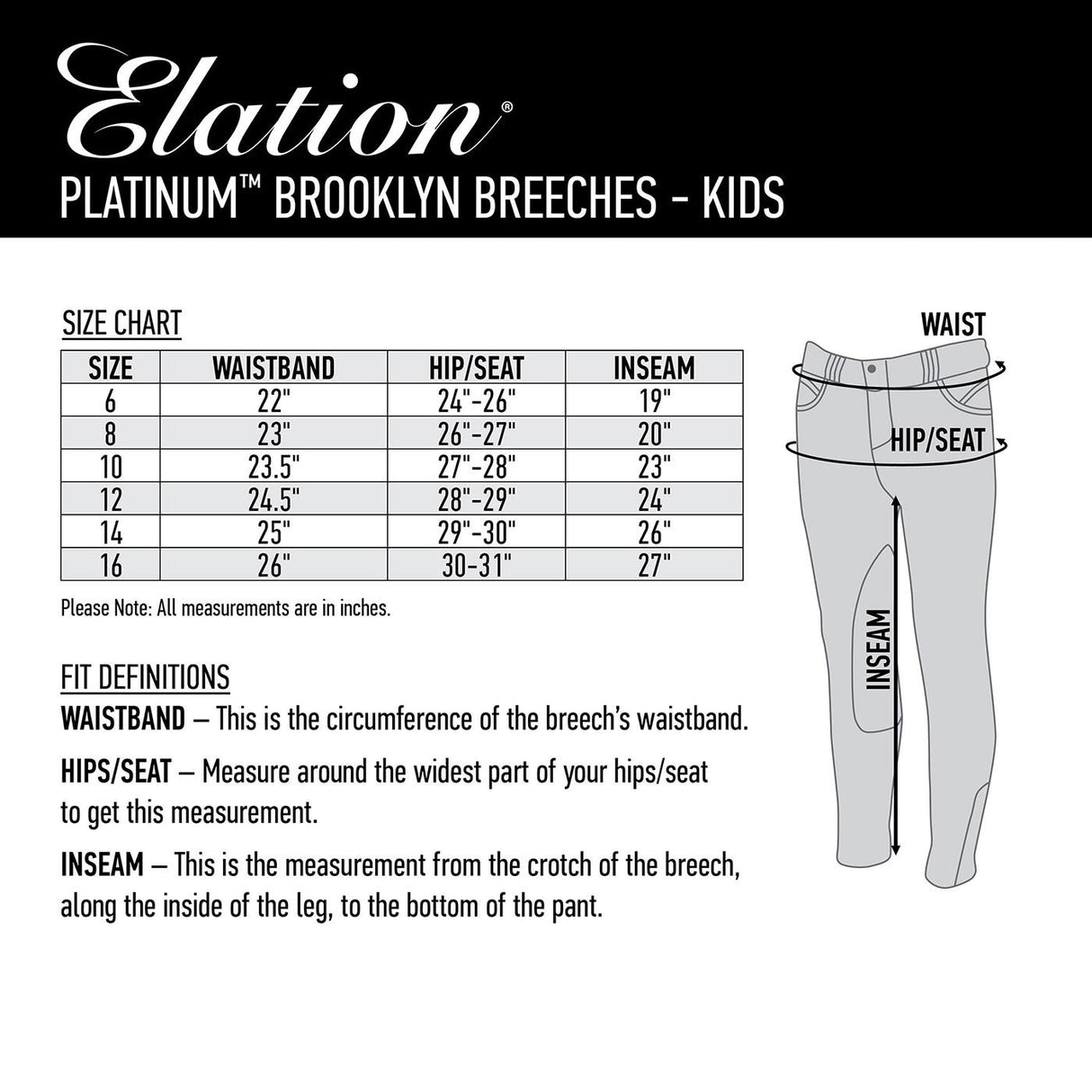 Pantalon d'équitation Elation Platinum Brooklyn - Enfants