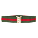 Cinto By Unbelt Hunter Tri-Stripe W- Gold Buckle