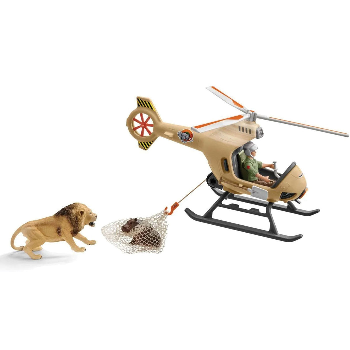 Hélicoptère de sauvetage d'animaux sauvages Schleich