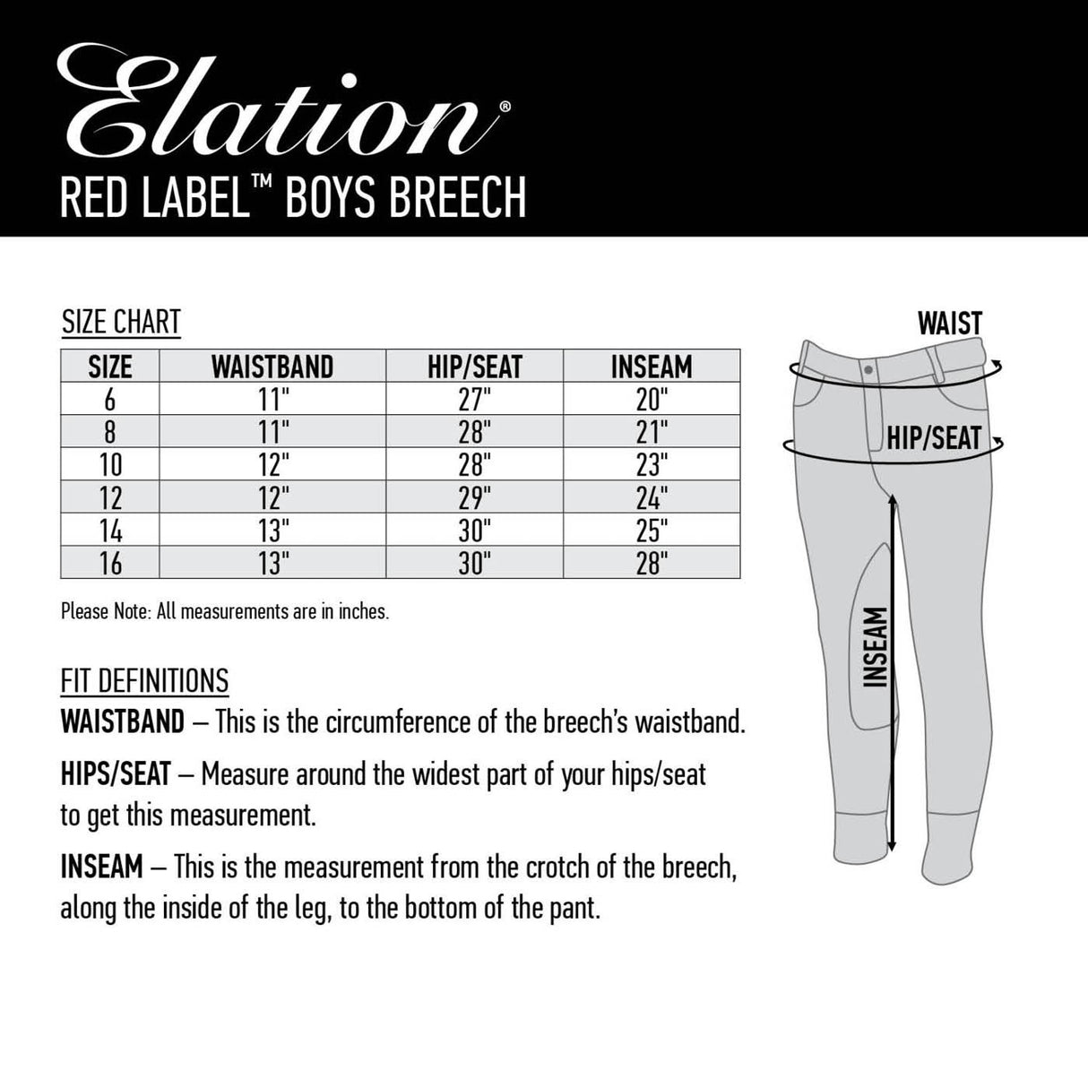 Pantalon d'équitation Elation Red Label - Garçons