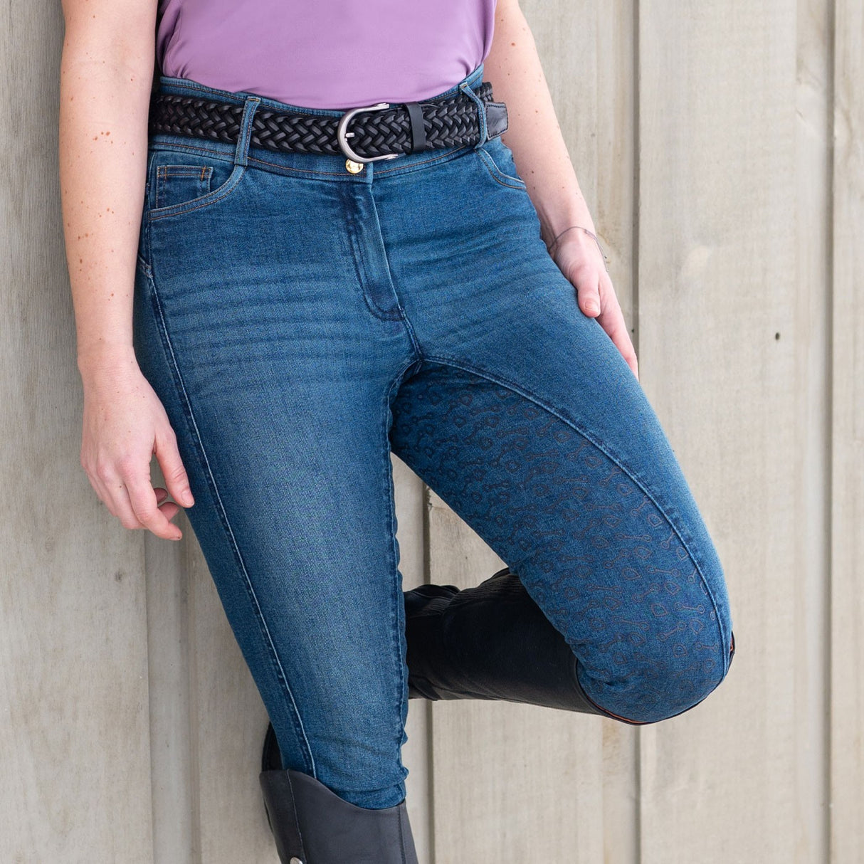 Pantalon d'équitation à fond intégral Elation Red Label Dinah Denim
