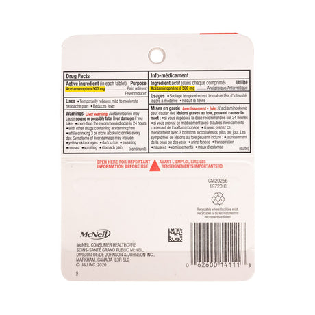 Tylenol Extra Strength 500 mg - 10 Tablets