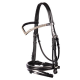 Bridon de dressage FFE Crystal V avec passepoil argenté