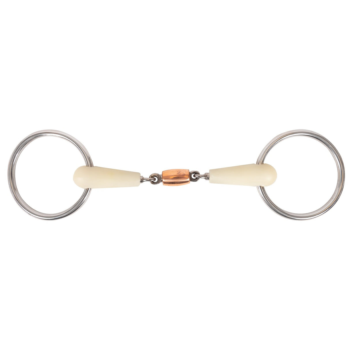 Happy Mouth Loose Ring Snaffle Bit W- Copper Roller