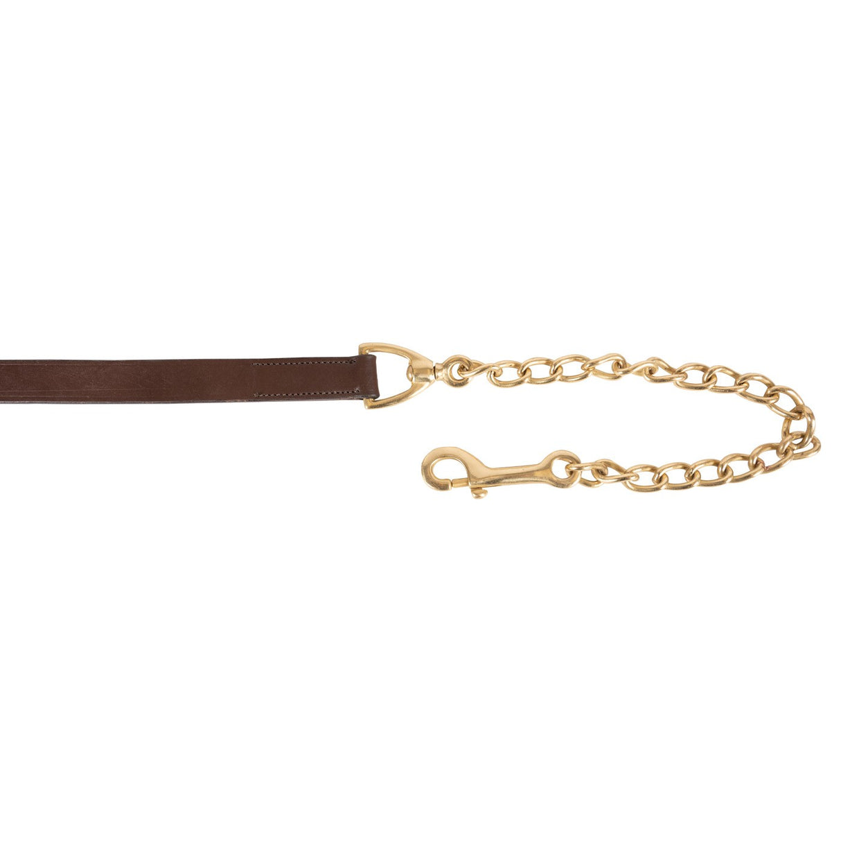 Connemara Leather Lead W- 18 In. Brass Chain - Pony