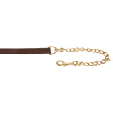 Connemara Leather Lead W- 18 In. Brass Chain - Pony