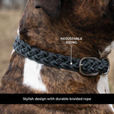 Shedrow K9 Rideau Corde tressée et collier en cuir