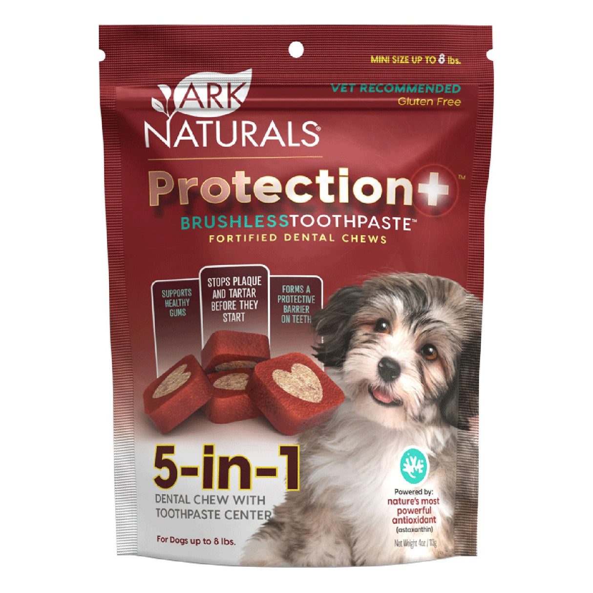 Ark Naturals Dentifrice sans brosse Protection Plus Mini chien à mâcher 4 oz