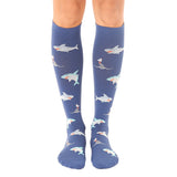 Chaussettes hautes unisexes à compression Living Royal Sharks