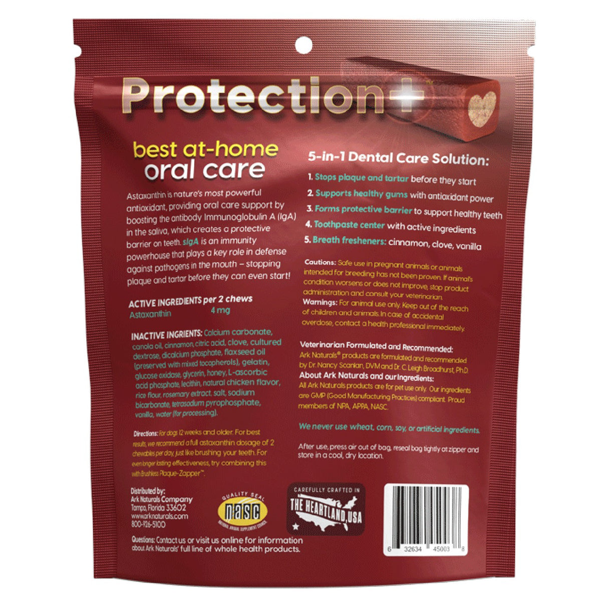 Ark Naturals Dentifrice sans brosse Protection Plus à mâcher pour grand chien 18 oz