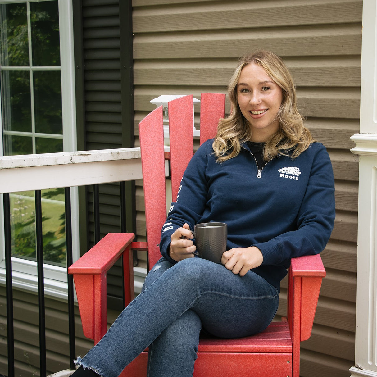 Sweat-shirt zippé Roots Equestrian Original Stein