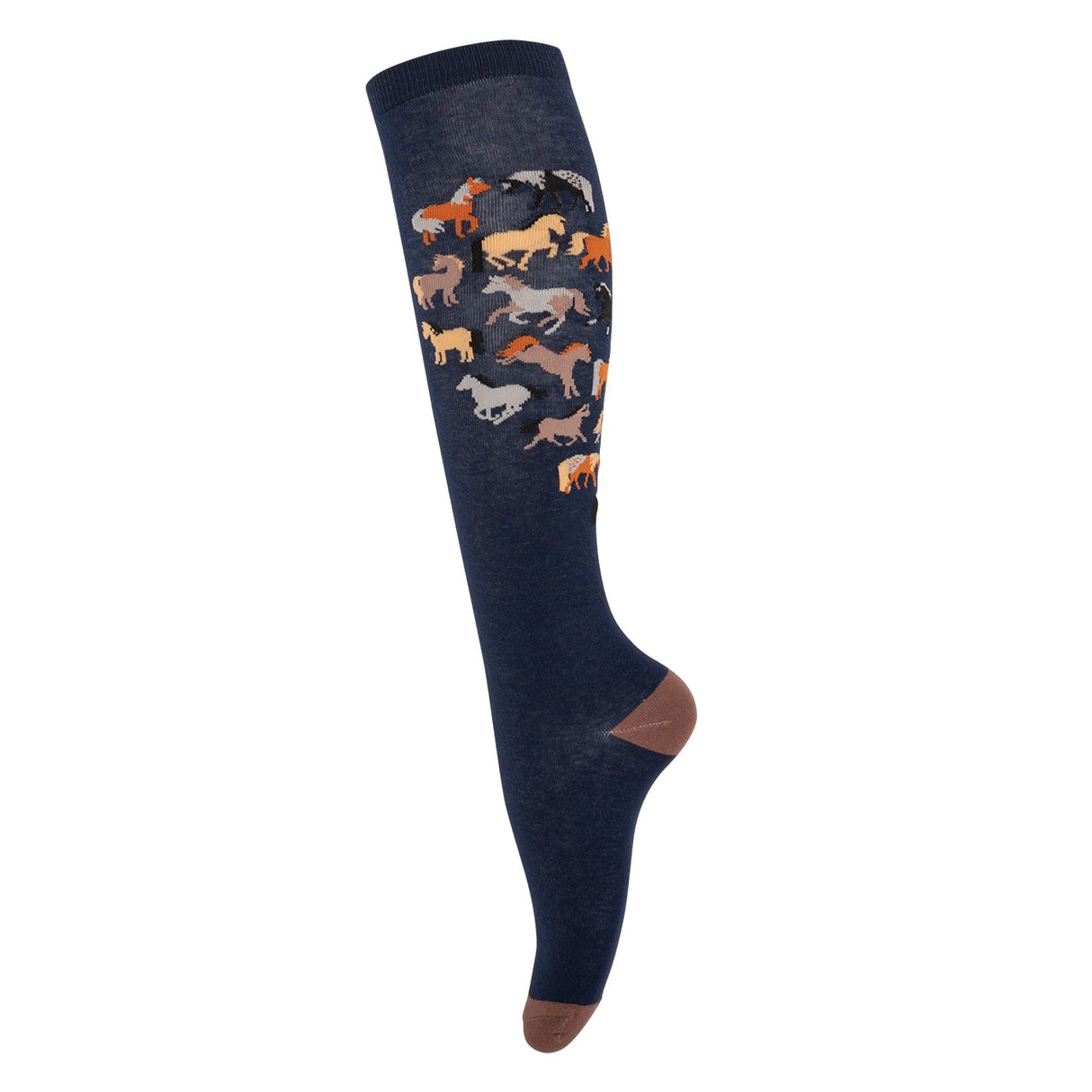 Four White Socks Gibraltar Sea Heart Of Horses Knee High Socks